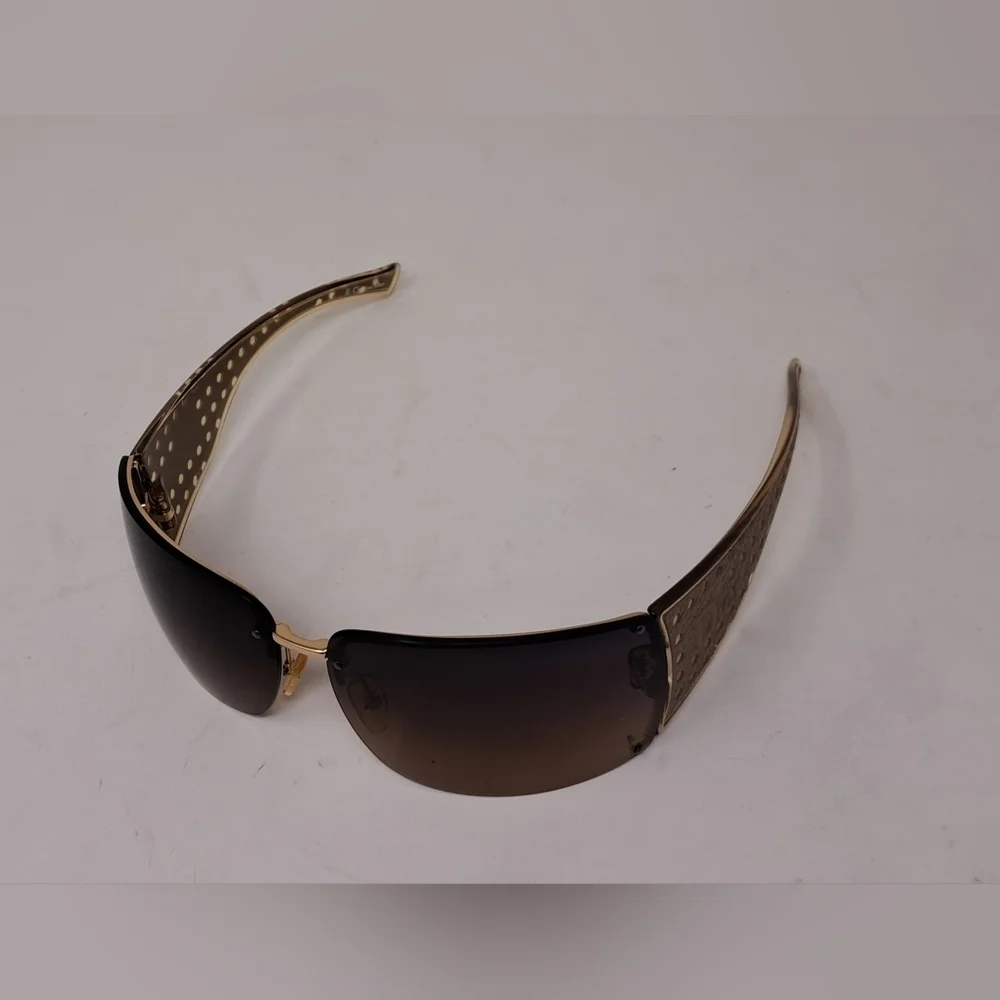 Dior Women's Sunglasses Quadrillee Brown Gold Vintage Y2K OHSR1 71-13-130 - Picture 8 of 16